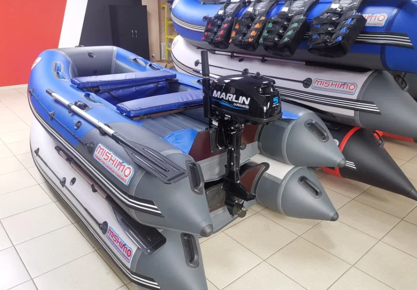 КОМПЛЕКТ ЛОДКА MISHIMO LITE 315 + МОТОР 5л.с в Назрани