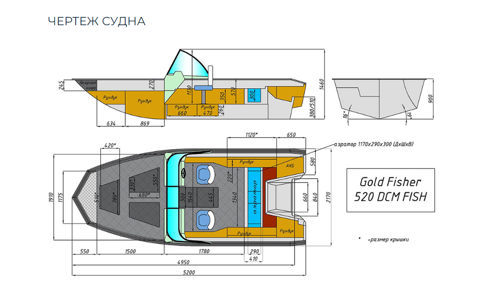 Алюминиевый катер Gold Fisher 520 DCM FISH в Назрани