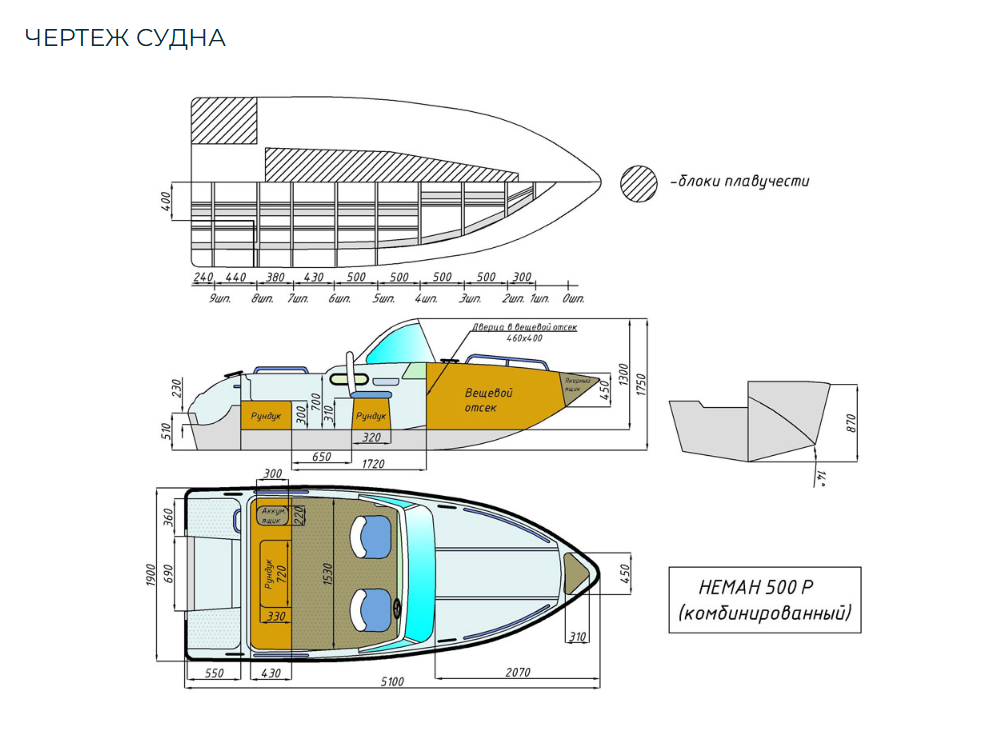 Комбинированный катер Neman-500 P в Назрани