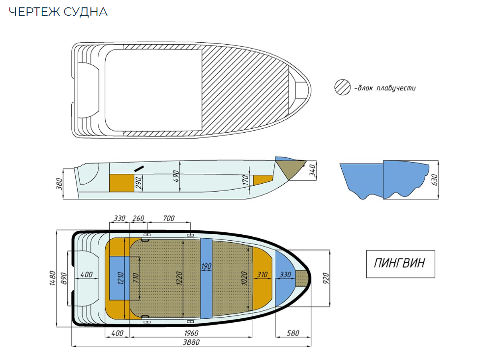Стеклопластиковая лодка Пингвин (тримаран) в Назрани