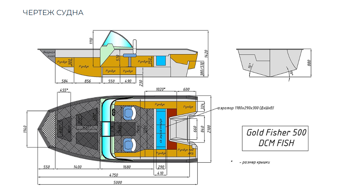 Алюминиевый катер Gold Fisher 500 DCM FISH в Назрани