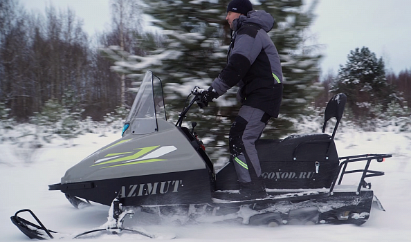 Миниснегоход Бурлак Азимут 24 л.с. , эл.запуск, реверс, тормоз гидравл, капот серый в Назрани