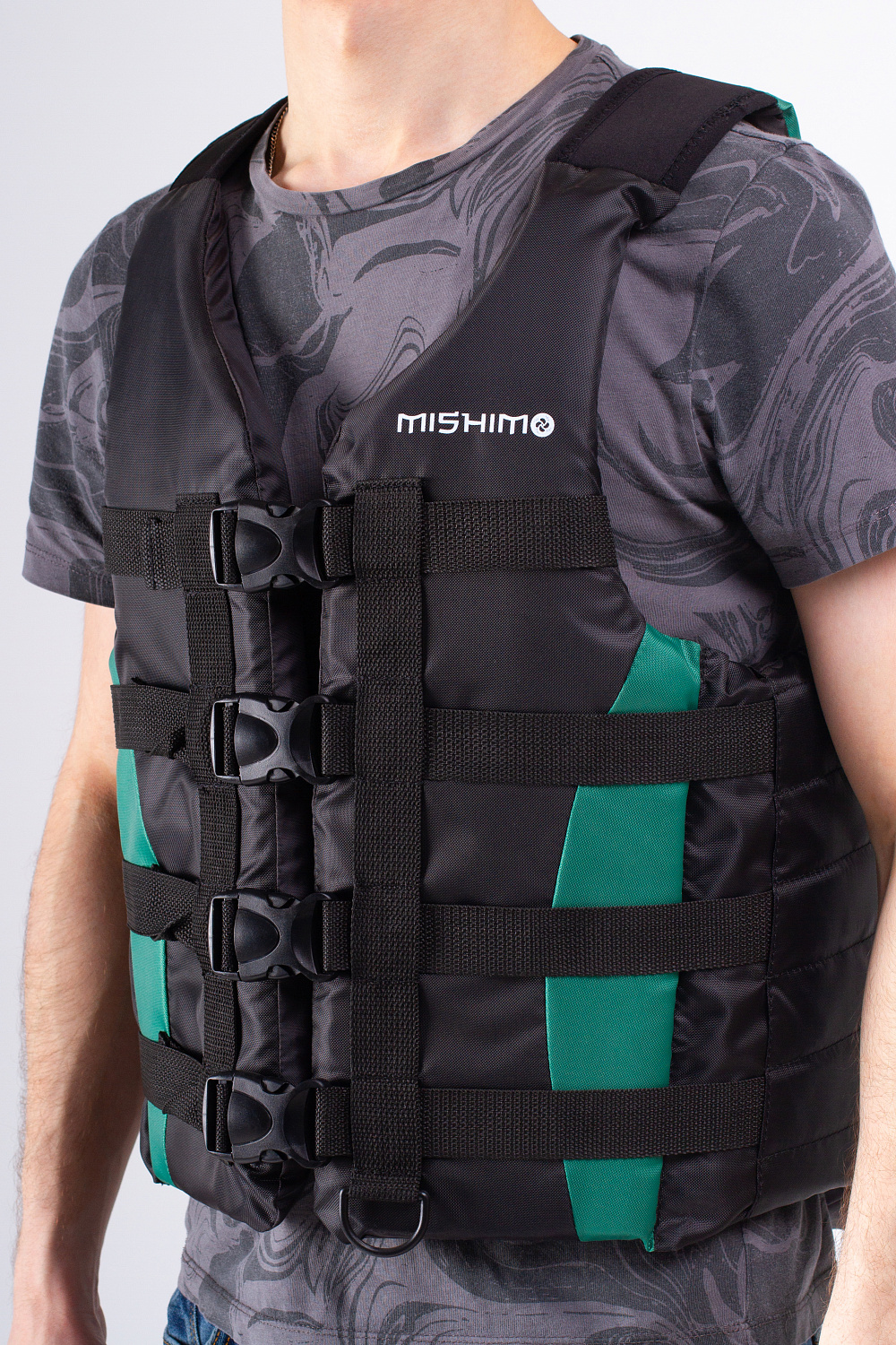 Жилет спасательный MISHIMO PRO Премиум качества Черно-зеленый в Назрани