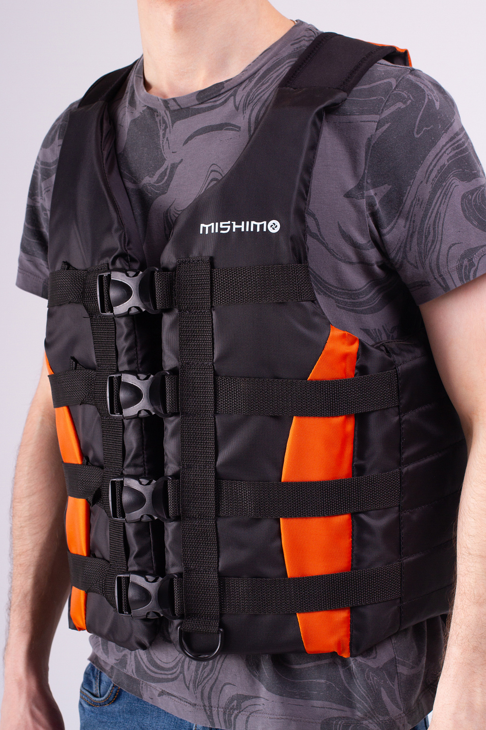 Жилет спасательный MISHIMO PRO Премиум качества Черно-оранжевый в Назрани