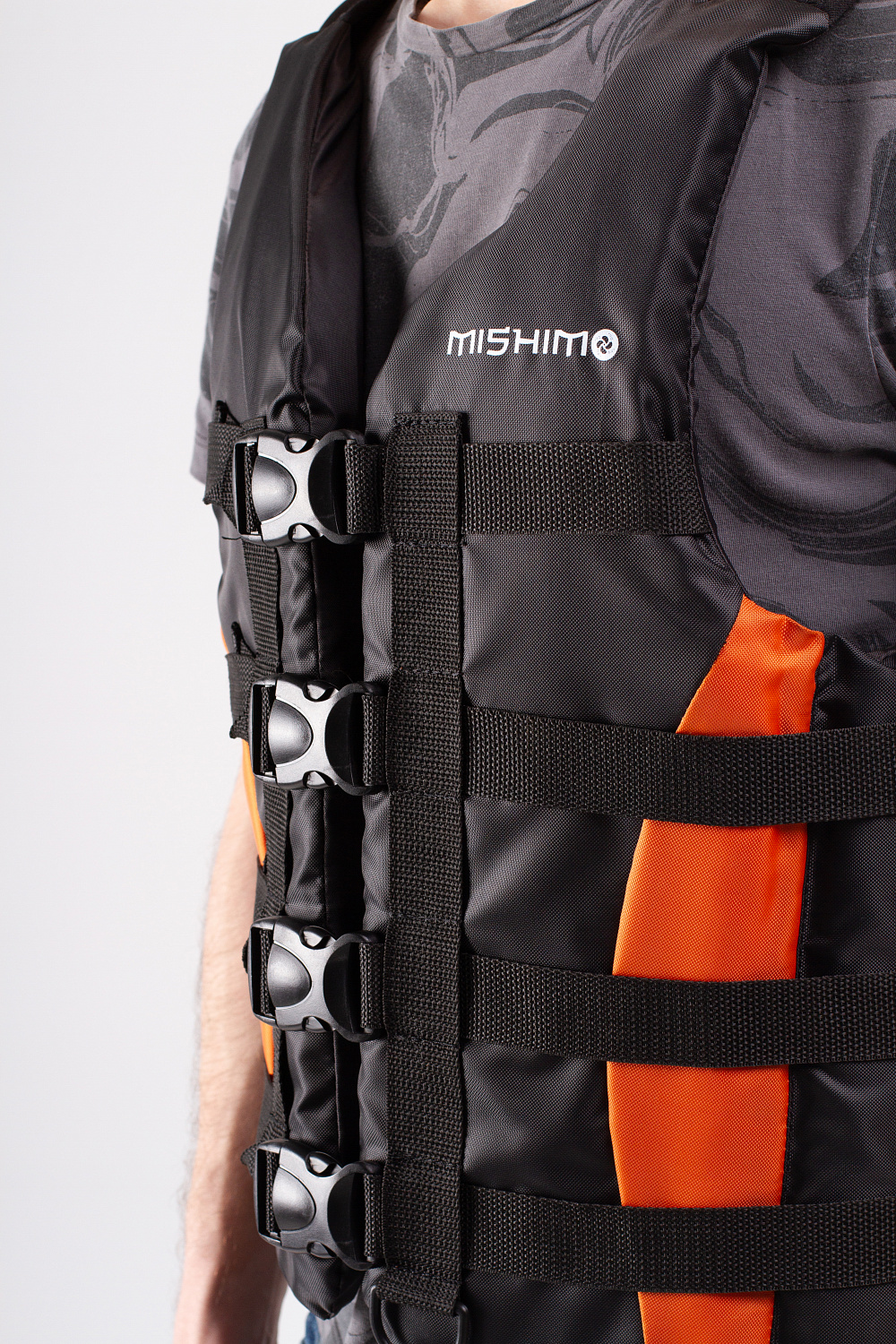Жилет спасательный MISHIMO PRO Премиум качества Черно-оранжевый в Назрани