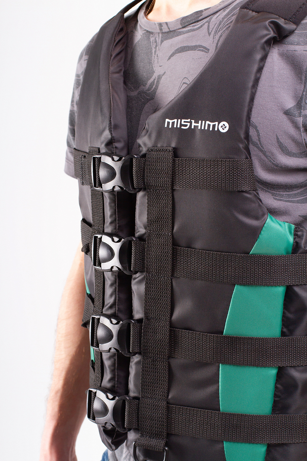 Жилет спасательный MISHIMO PRO Премиум качества Черно-зеленый в Назрани