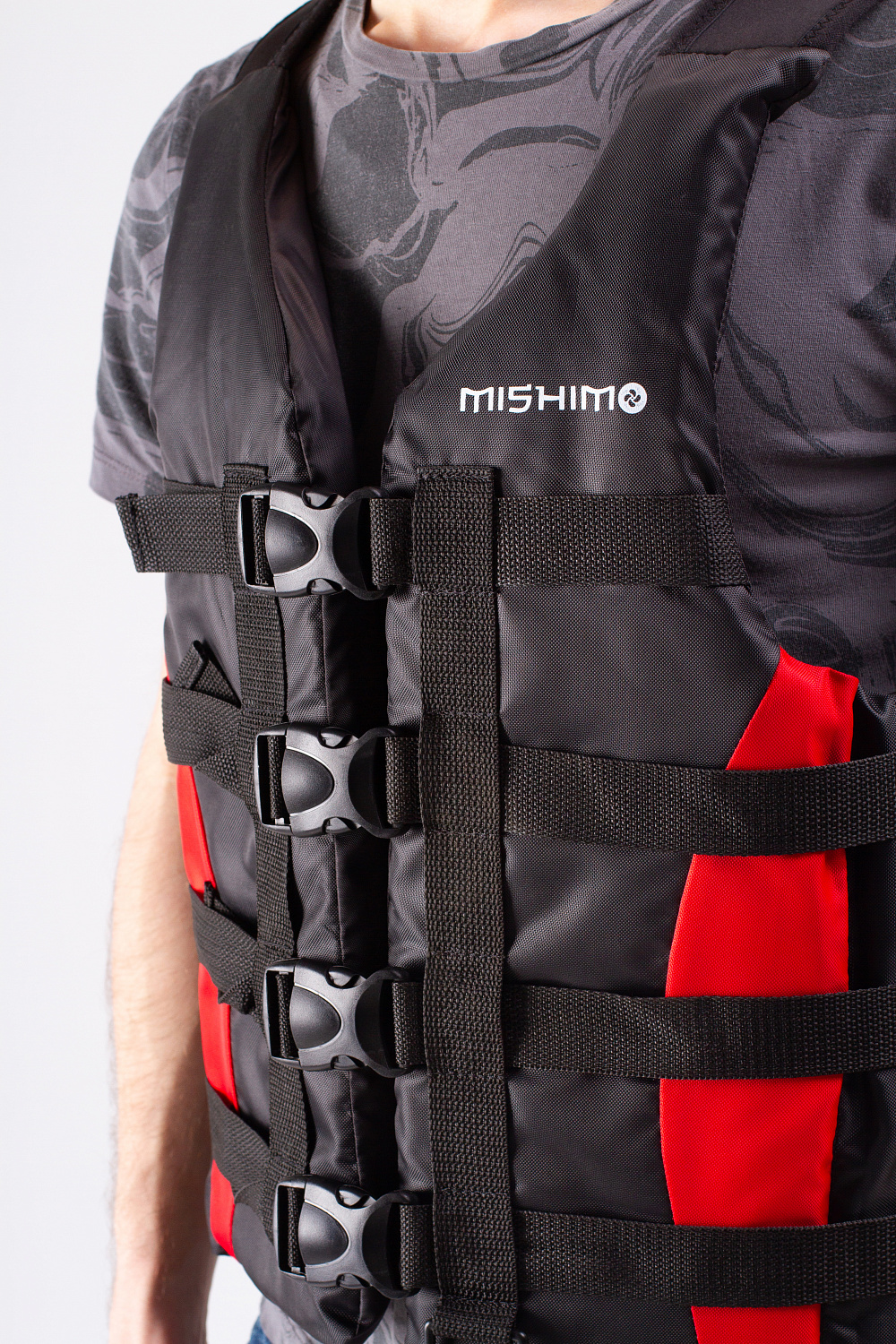 Жилет спасательный MISHIMO PRO Премиум качества Черно-красный в Назрани