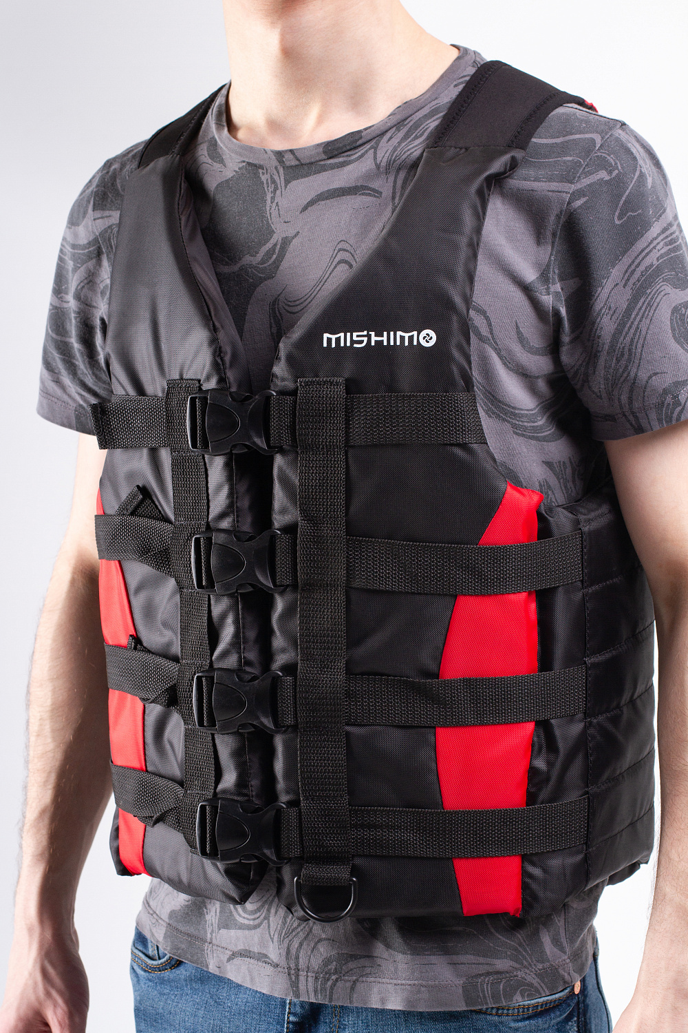 Жилет спасательный MISHIMO PRO Премиум качества Черно-красный в Назрани